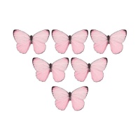 Bolachas borboleta rosa pastel metalizadas - Crystal Candy - 22 unidades