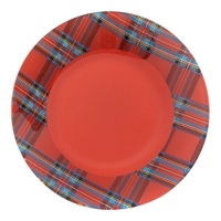 Prato de jantar xadrez tartan de 25,5 cm