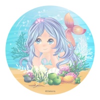 Bolacha comestível sereia 20 cm - Dekora