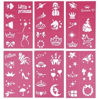 Estêncil para maquiagem de princesa fantasia - 6 unidades
