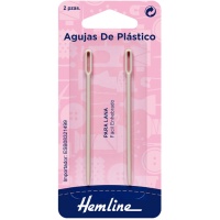 Agulhas de tricotar de plástico para crianças 7,5 cm - Hemline - 2 unid.