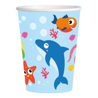 Copos Animais Marinhos 250 ml - 8 unidades