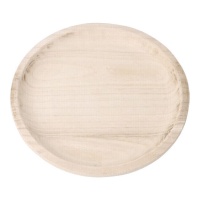 Tabuleiro de madeira circular decorativo 25,5 cm - DCasa