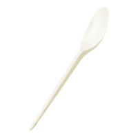 Colheres de plástico creme 16,7 cm - 100 unid.