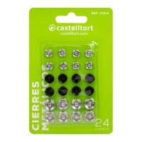 Pregadeiras metálicas de 0,7 a 1 cm em preto e branco - Castelltort - 24 pares