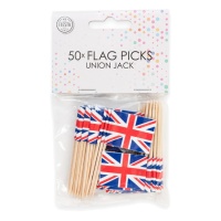 Picks de bandeiras do Reino Unido de 6,5 cm - 50 unidades