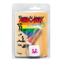 Jogo erótico de postura e ampulheta para raparigas