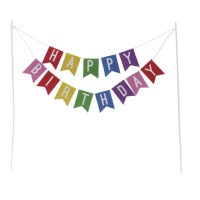 Topper para bolo de Happy Birthday - Dekora