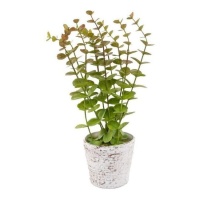 Planta artificial com vaso branco 30 x 15 cm