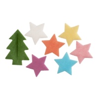 Folhas de hóstia de estrelas e árvores de Natal de 3,5 cm - Dekora - 200 unidades