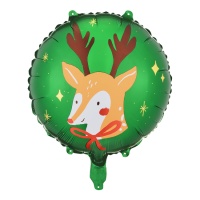 Balão rena com estrelas 45 cm - PartyDeco