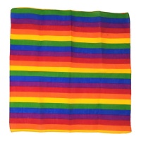 Cachecol arco-íris com linha estreita de 50 x 50 cm
