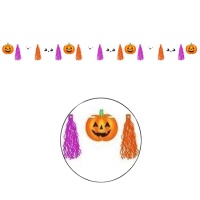 Grinalda de borlas Trick-or-Treat 3,00 m