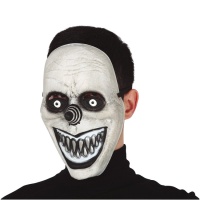Máscara de palhaço sorridente cinzenta
