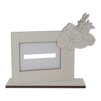 Moldura de madeira com coelhinho num avião - Artis decor