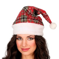 Chapéu de Pai Natal com padrão axadrezado