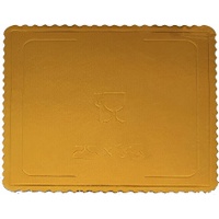 Base para torta de 40 x 30 x 0,3 cm dourada - 1 unidade