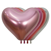 Balões de látex biodegradáveis 35 cm coração sortido 4 cores de 35 cm - Sempertex - 12 unidades