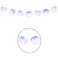 Grinalda de conchas iridescentes de 2,5 m