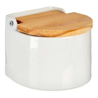 Saleiro branco semicircular com tampa - Vessia