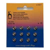 Pinos de pressão niquelados de 0,6 cm - Pónei - 12 pares
