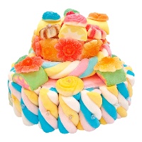 Bolo de doces de marshmallow floral de 2 andares de 427 gr