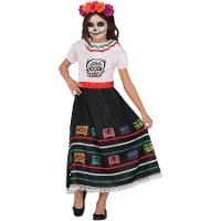 Fantasia de Catrina Mexicana Alegre para Menina