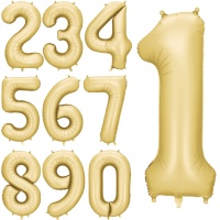 Balão de número dourado de 86 cm - PartyDeco - 1 unidade