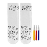 Meias para crianças com desenhos infantis para colorir - 1 par