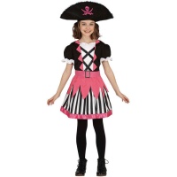 Fato pirata cor-de-rosa para raparigas
