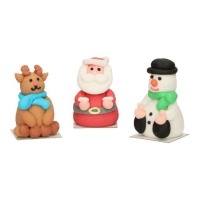 Figuras de Natal em açúcar 3D - FunCakes - 3 unidades