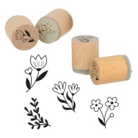 Conjunto de selos de flores de mola 2 x 2,5 cm - 4 pcs.