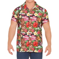Camisa de fantasia Aloha Hawaiian Flower para homem