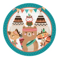 Placas de teepee com animais 23 cm - 8 pcs.