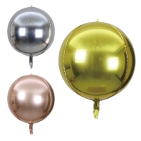 Balão orbz de 56 cm liso de cor metálica