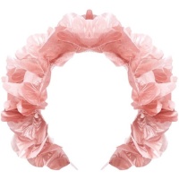 Diadema de flores rosa metalizada