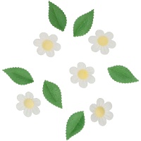 Hóstias de flores com folhas - 11 unidades