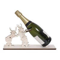 Garrafeira de madeira com rena 15 x 36 x 12 cm - Artis decor