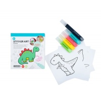 Arte com autocolantes Dinossauros