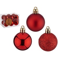 Bolas de Natal vermelhas 4 cm - 12 unid.