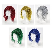 Perucas coloridas com purpurinas metálicas - 12 peças
