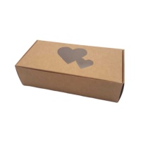 Caixa de biscoitos Kraft com coração de 18 x 9 x 5 cm