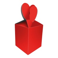 Caixa de presente coração vermelho 22 x 9 cm - 8 unid.