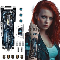 Tatuagens temporárias futuristas para o braço