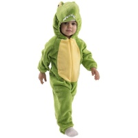 Fato de crocodilo com capuz e cauda para bebé