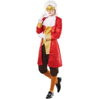Fato de época vermelho para homem