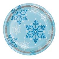 Pratos Flocos de neve 22 cm - 8 unid.