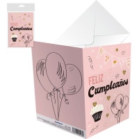 Cartão de aniversário de cupcake