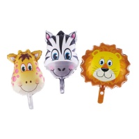 Balões girafa, zebra e leão - 3 pcs.