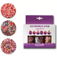 Kit de sprinkles Dia dos Namorados multicolorido - Azucren - 3 unidades